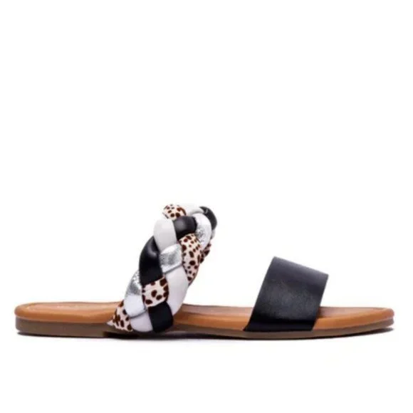 !! NEW !! Slide Sandals With Braided Detail in Black - Picture 5 of 8